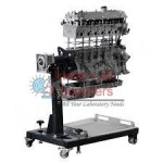 Turbo Diesel DOHC Engine In Split Version on Rotating Stand